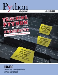 Cover of August 2009 Python Magazine