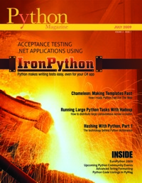 Cover of July 2009 Python Magazine