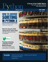 Cover of May 2009 Python Magazine