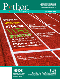 Cover of October 2009 Python Magazine