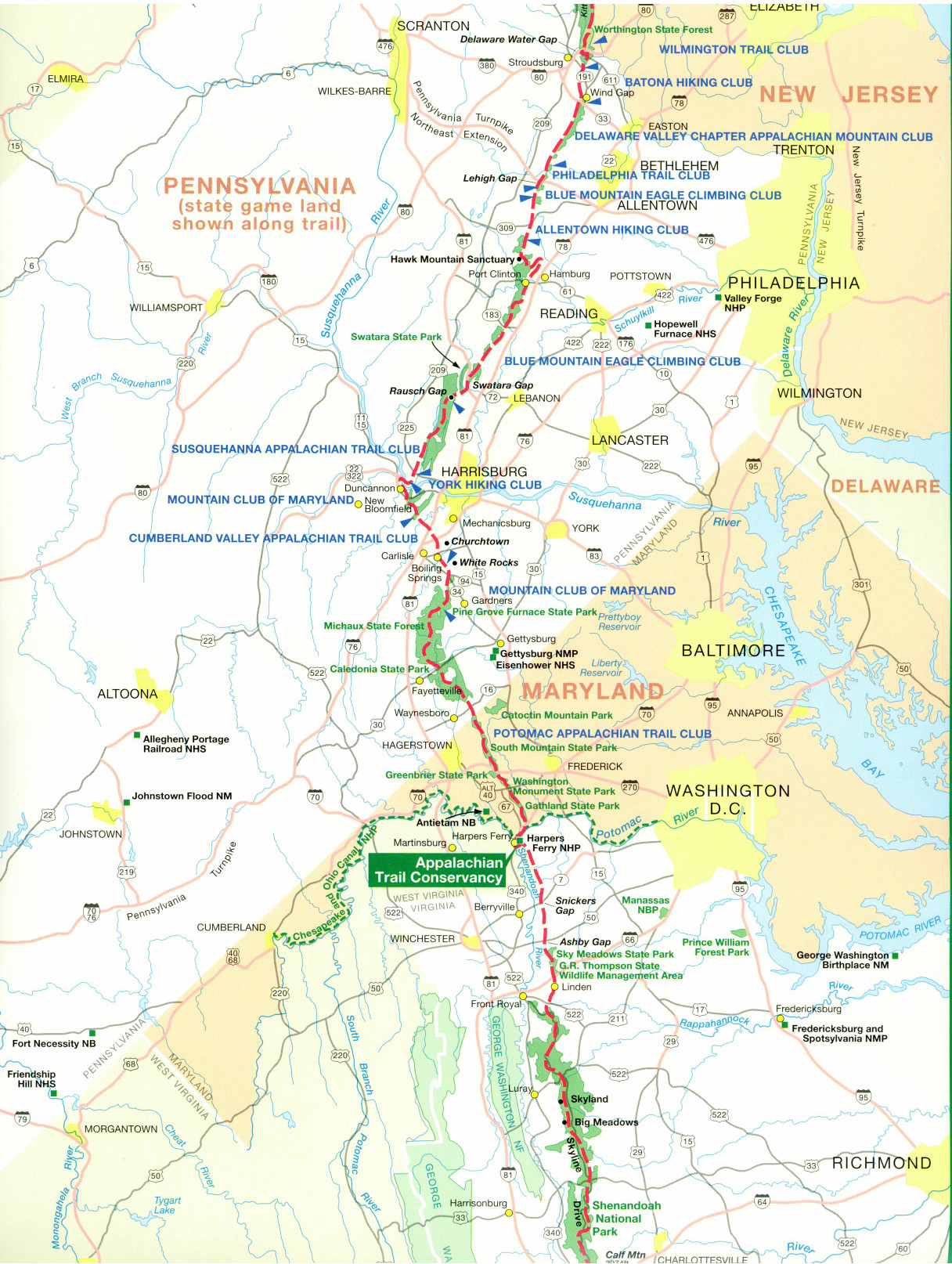 appalachian trail map